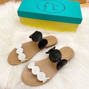 JACK ROGERS Colorblock Leather Slide Sandals